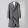 Herbst und Winter Neuer Herren Doppelreiher Langer Wollmantel Daunen Abnehmbares Futter Woll-Trenchcoat Herrenmantel