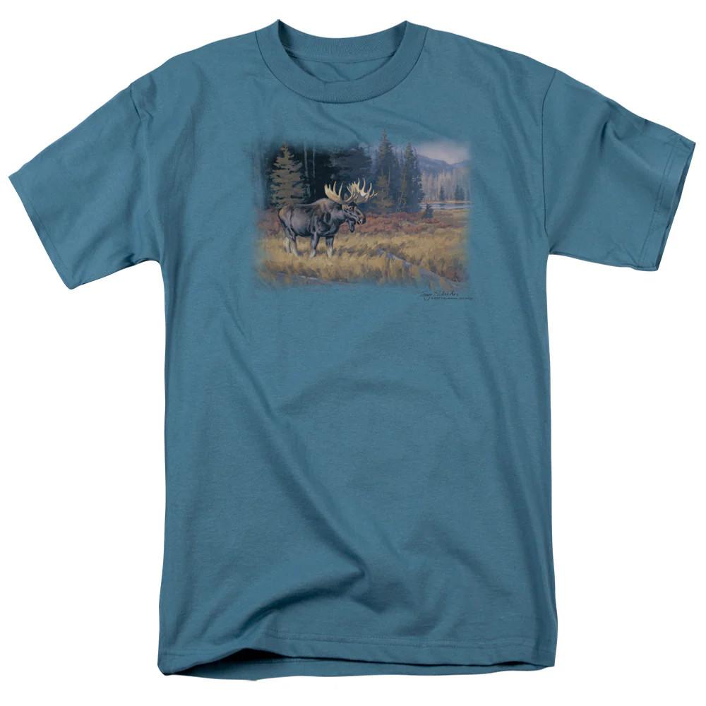 

Wildlife October Moose Mens T Shirt Slate Officially Licensed L