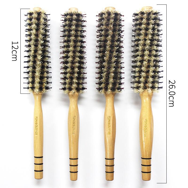 Boar Bristle Round Hairdressing Brush for Styling and Curling