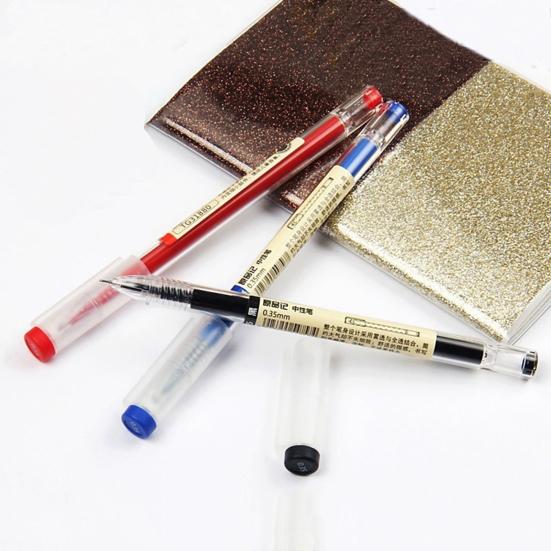 12 ks/krabice 0,35 mm kreativní gelové pero s černým/červeným/modrým inkoustem pro práci školního studenta