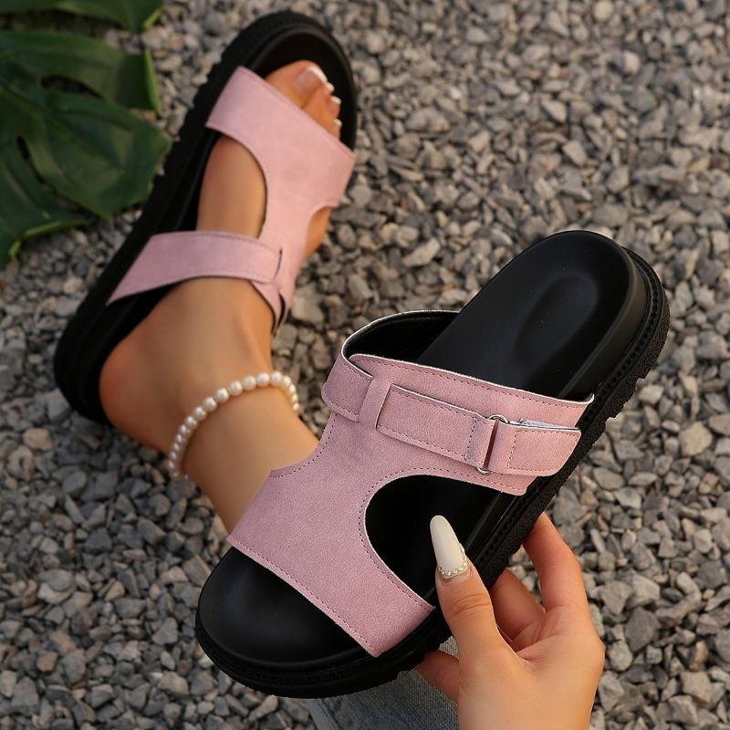Women Slippers Summer Wedge Peep Toe Sandals Anti-slip Casual Platform Slippers Retro Female Outdoor Beach Shoes Slides Women