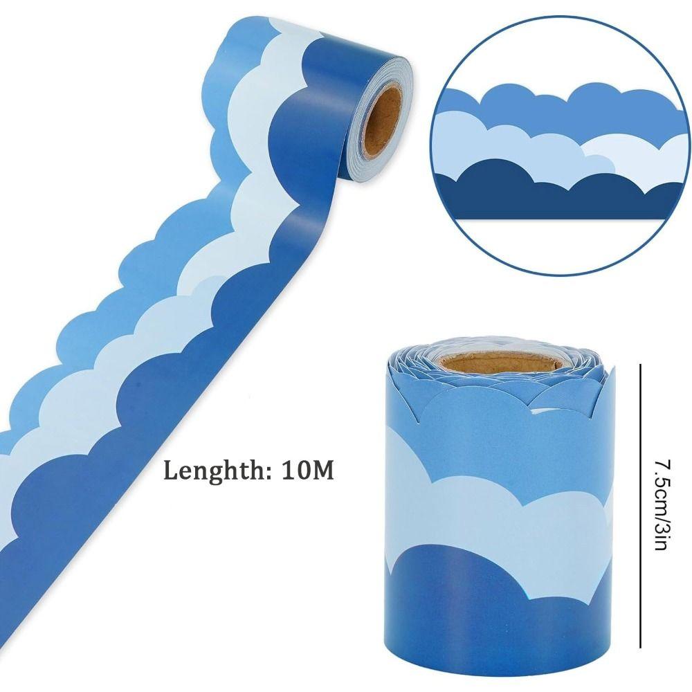 Wavy Trim Bulletin Board Trim Back-to-School Decor Self-Adhesive Bulletin Board Border 5M/Roll DIY Poster Border Stickers