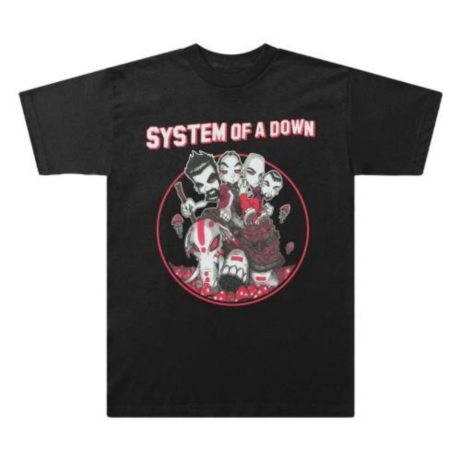 System Of A Down Unisex Adult Mushroom People T-Shirt S чёрный