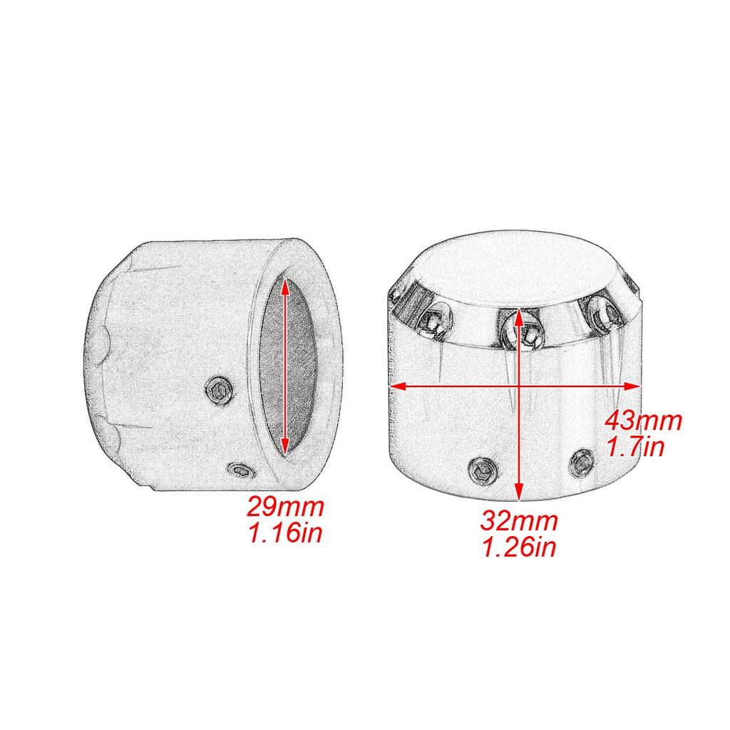 HDBUBALUS Front Axle Cover Cap Nut for Harley Dyna Fat Bob Touring Sportster Iron 883 1200