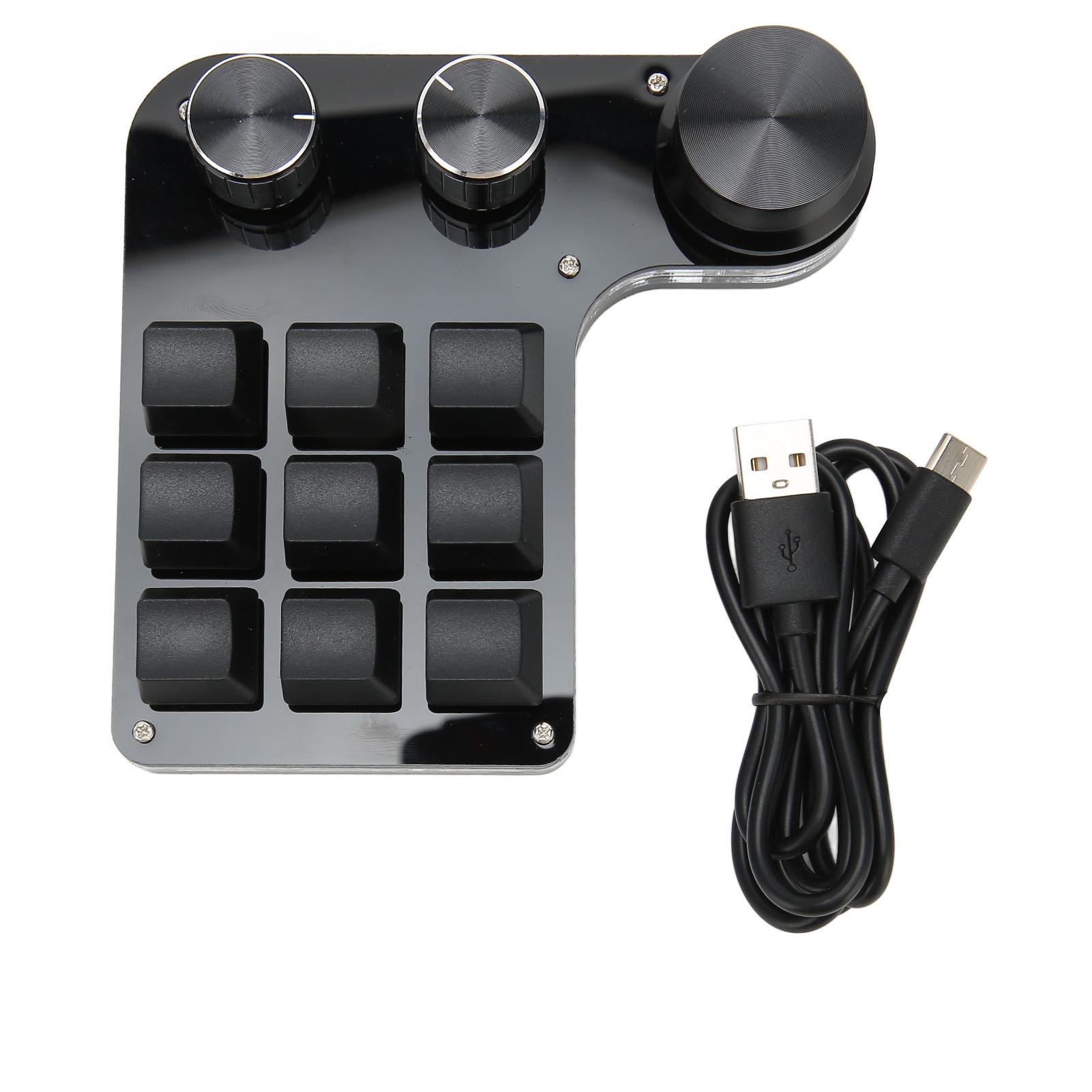 

Одноручная макромеханическая клавиатура RGB Mini Проводная USB OSU 9 клавиш USB Мини Макро игровая клавиатура для