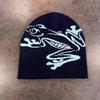 Frog Pattern Jacquard Beanies Women Men Winter Autumn Outdoor Keep Warm Cold Gorras Hip Hop Knitted Hat Skiing Windproof Bonnet
