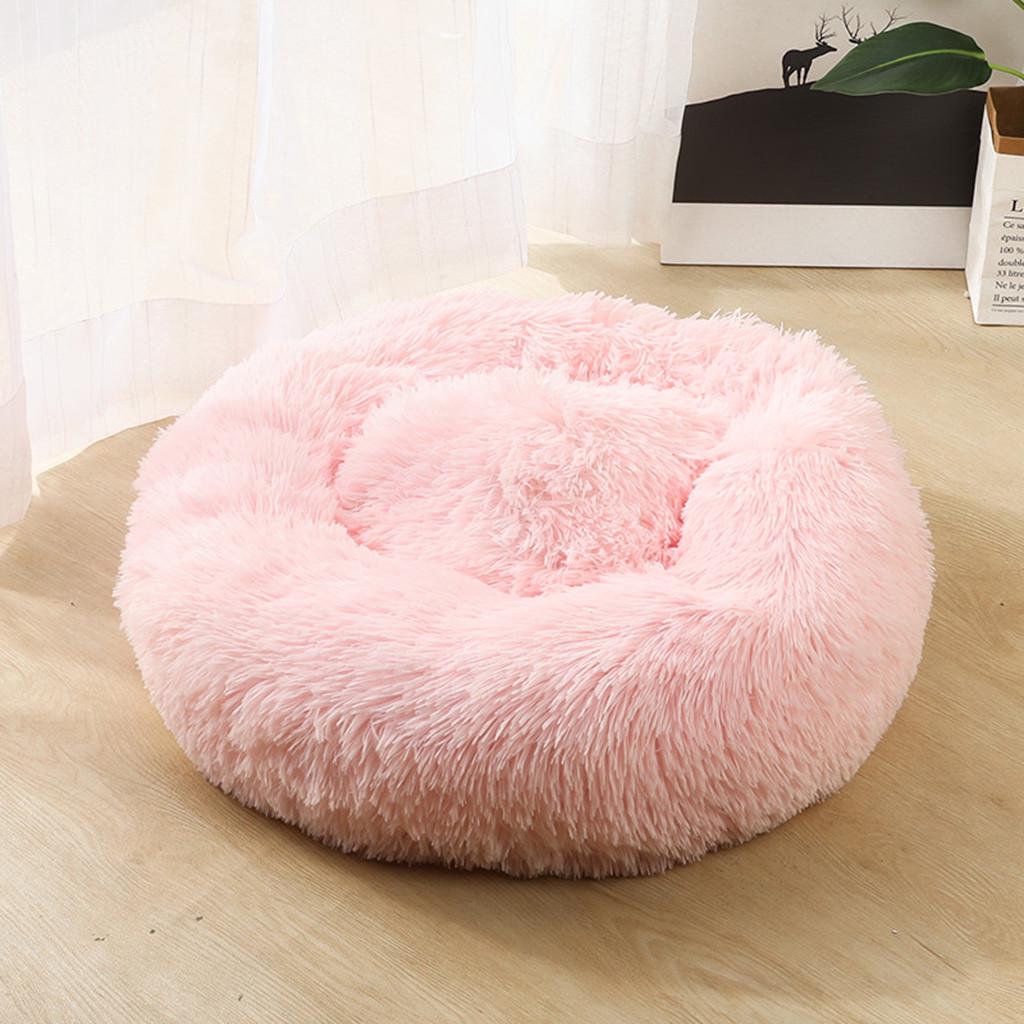 Dog Round Cat Winter Warm Sleeping Bag Long Plush Soft Pet Bed Calming Bed