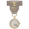 Fieldwork Women's Analog Pocket Watch with Leather Strap, PEANUTS 75th Anniversary Emblem Watch, Gray, PNT047-2