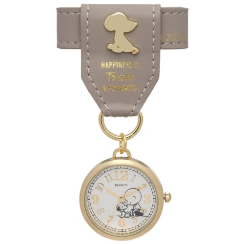 

Полевые женские аналоговые карманные часы с кожаным ремешком, часы с эмблемой 75-летия PEANUTS, серые, PNT047-2