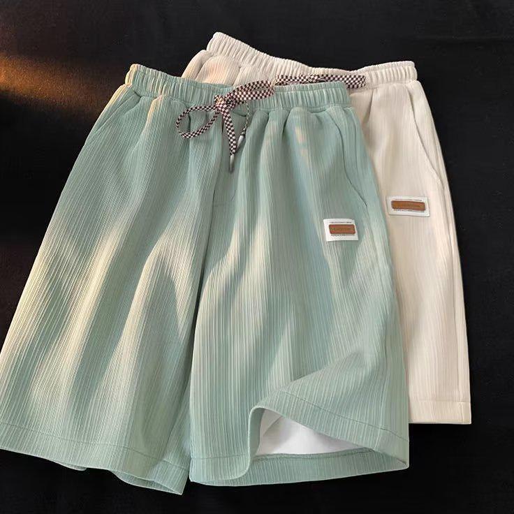 Trendy Japanese Casual Men's Loose Fit Solid Color Summer Sports Shorts