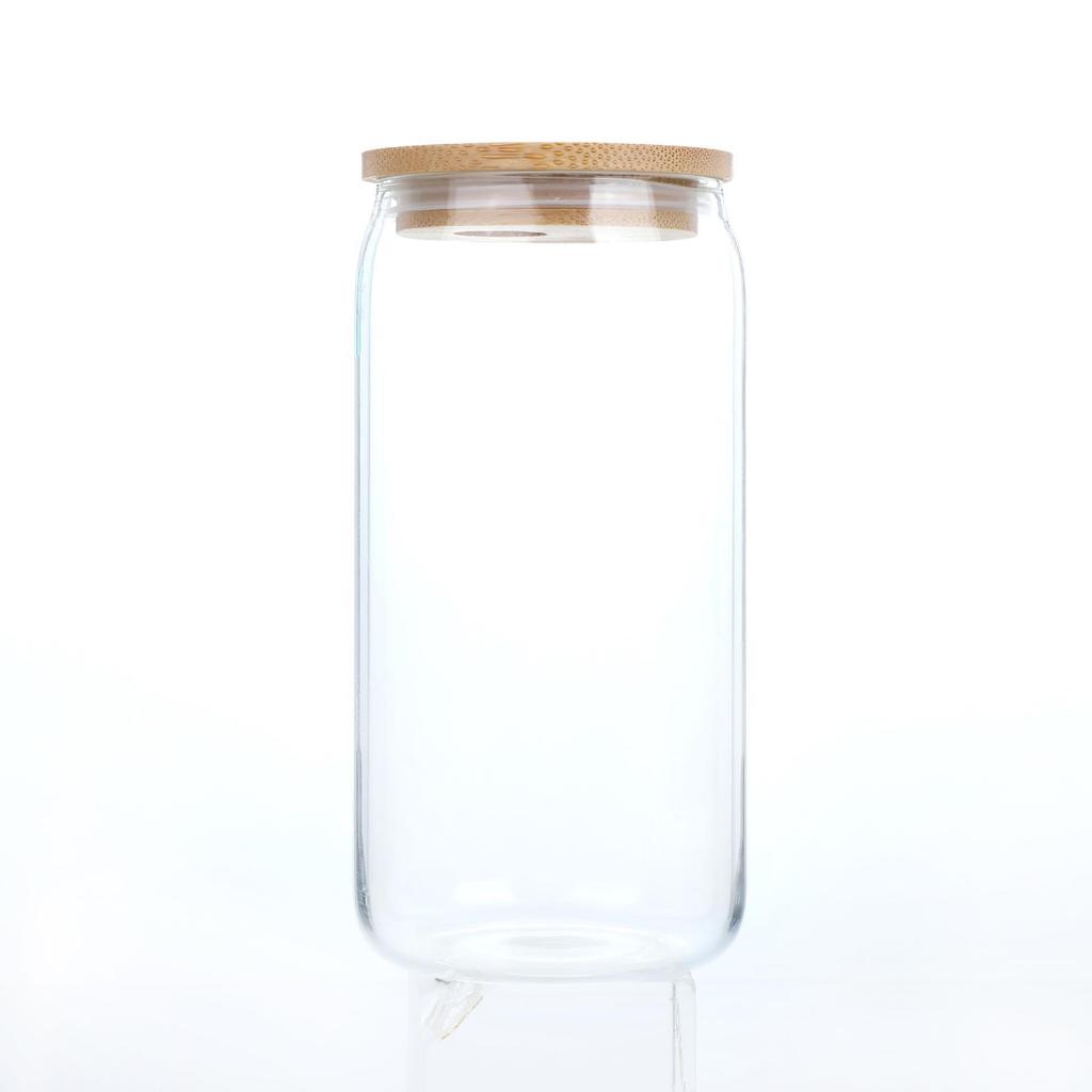 High-Temperature Resistant Borosilicate Glass Cup with Bamboo Lid & Straw