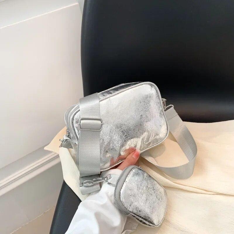 Retro Sequin Shoulder Bag New Women's Fashion Simple Messenger Tote Bag Square Bag Luxury Designer Handbag