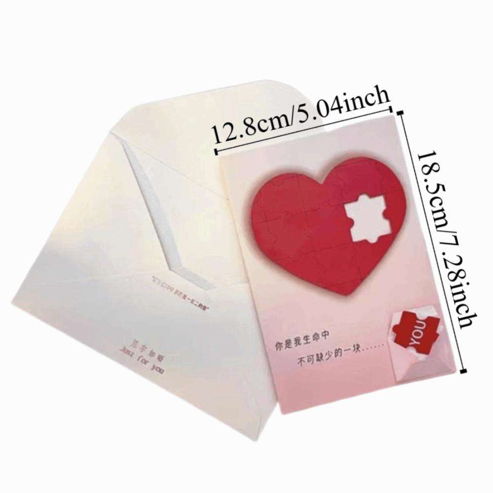 Romantic Love Puzzle Postcard Creative Surprise Valentine's Day Gift Puzzle Recording Unique Luminous LOVE Word Card