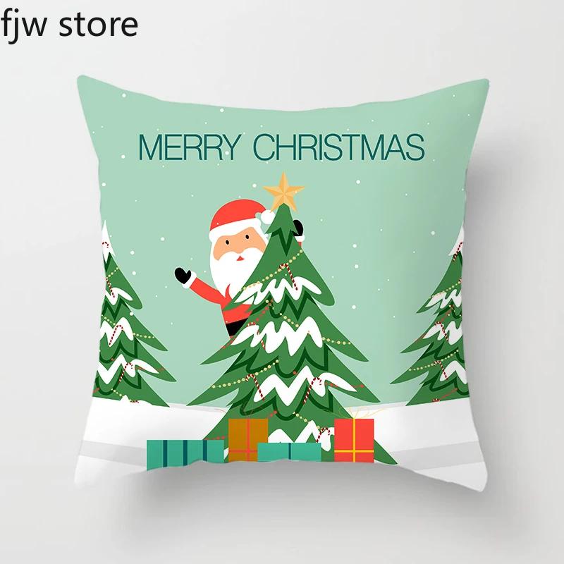 

Счастливого Рождества и Нового года Декоративная наволочка для украшения дома, дивана, офисного кресла, наволочка 45x45 см 40x40cm