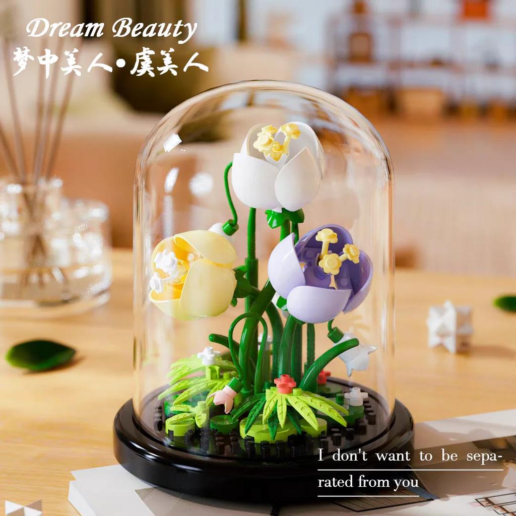 Diy Micro Blume Bausteine ​​Mini Ziegel Partikel Ewige Leben Blumen Hause Dekoration Montage Puzzle Spielzeug Kinder Geschenk