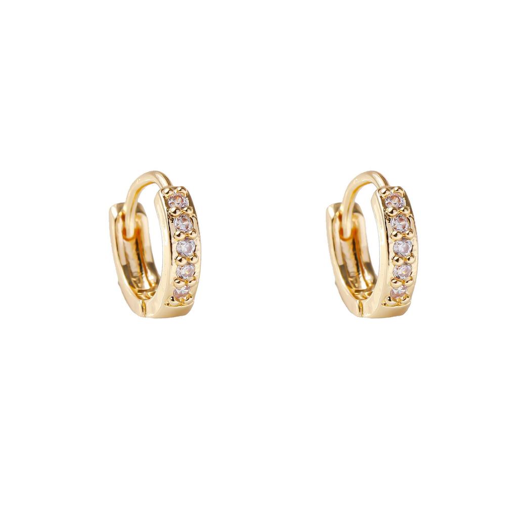 Minimalist Geometric Zircon Hoop Earrings: Japanese-Korean Fashion Ear Cuffs & Studs
