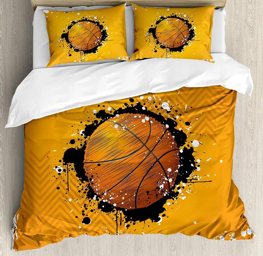 Flame Basketball Ball Box Printed Comfort Duvet Cover Pillow Case Home Textile Quilt Cover Boy Kid Teen Girl 3pcs Bedding Set