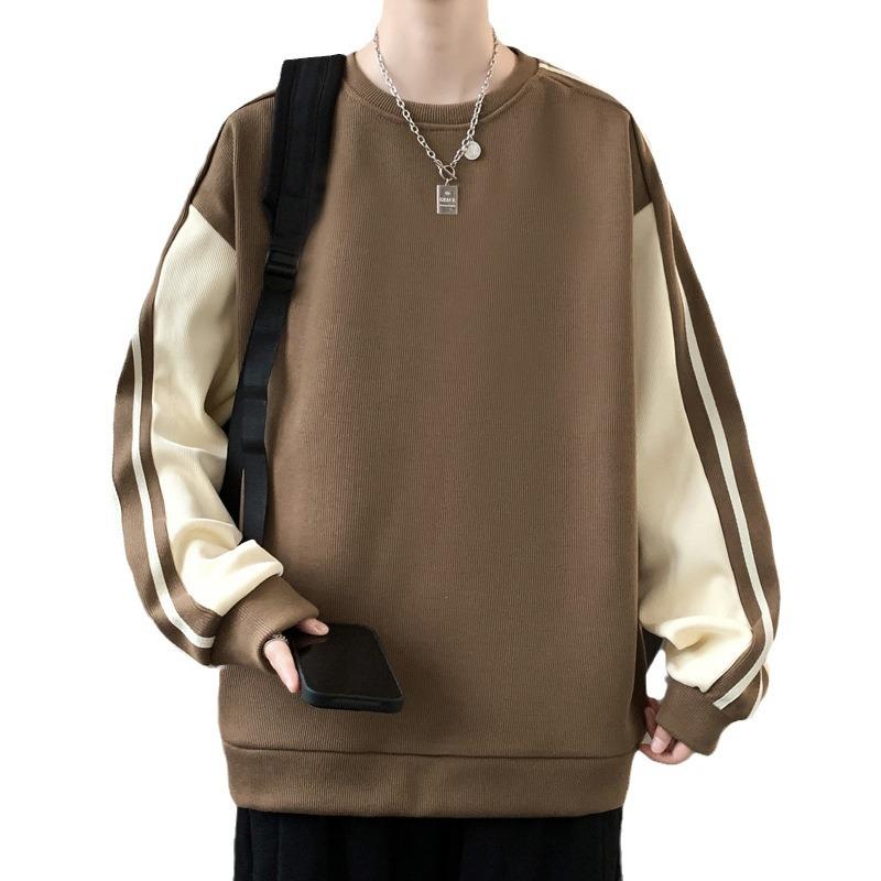 Autumn Large Size Sweatshirt Men's Loose Round Neck Plus Size Plus Fat Top Trendy Casual Jacket