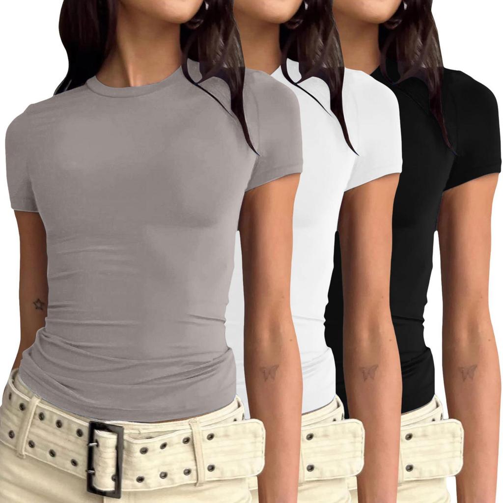 European and American Women's Casual Slim Fit Long Sleeve Pullover T-shirt Streetwear Set