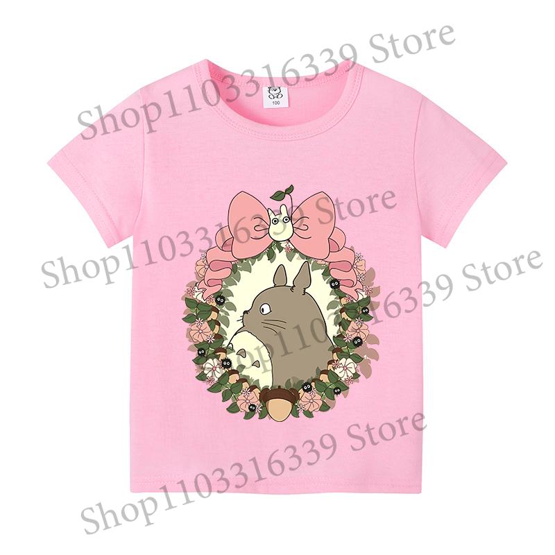 Koszulka dziecięca Totoro Dziewczynka Chłopiec Bawełna Krótki rękaw Anime Kreskówka Koszulki Moda Okrągły dekolt Koszulka Dzieci Urocze Letnie ubrania Nowe