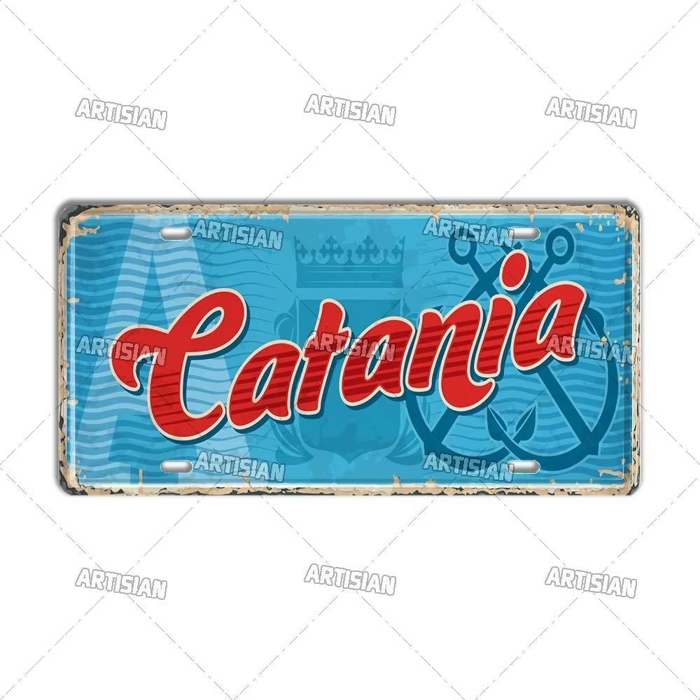 Artisian Italy City State Travel Car Plate Province Metal Sign Landmark License Plate Decorative Tin Plaque Wall Decor Piece