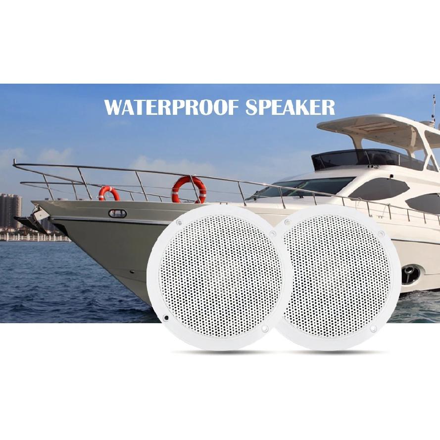 Genuine Marine 5.25" 80W IP66 Waterproof Marine Speakers White ABS Plastic High-Quality Sound for Motorcycle Boat Thalassa