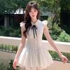 Sense bow lace-up niche non-collision dress women's gentle wind lace splicing slim skirt
