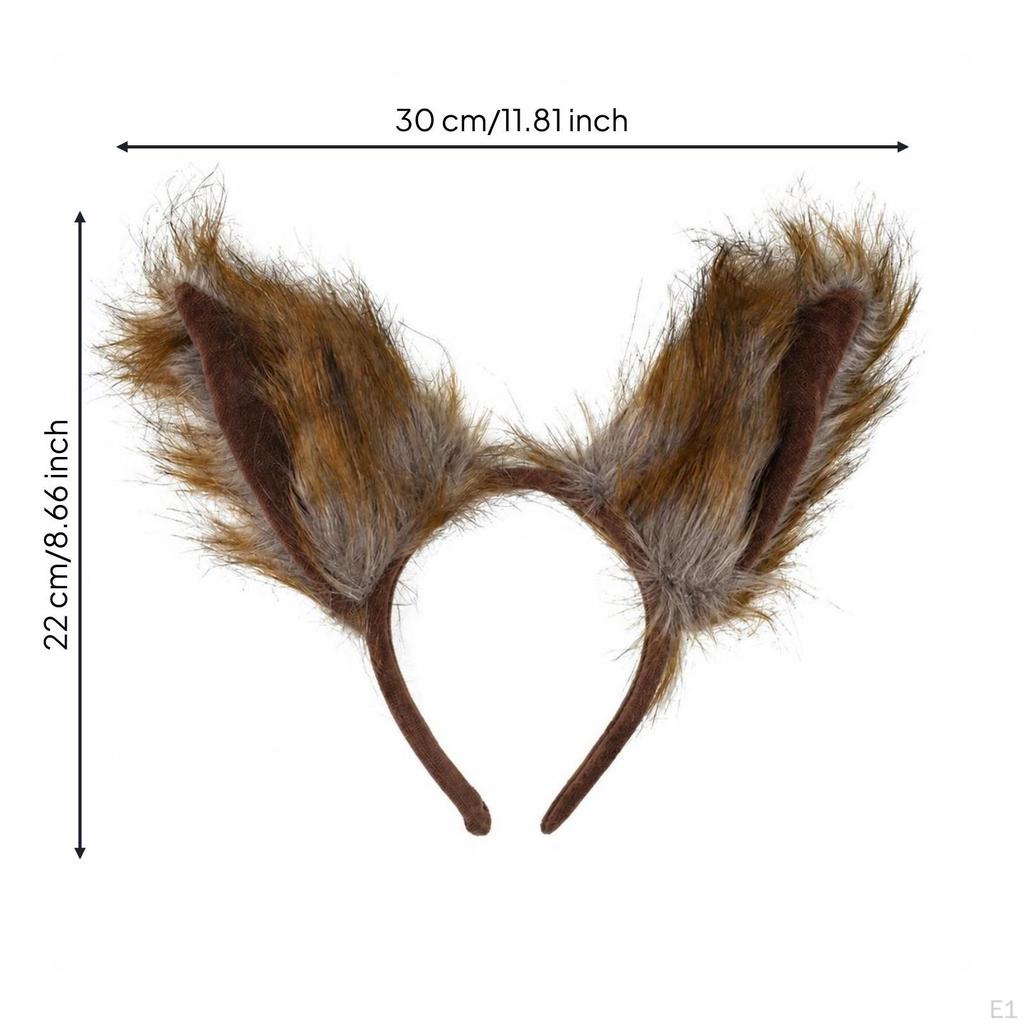 Shearling Wolf Ears Headband | Lightweight Comfortable Design, Dog Headband, for Cosplay