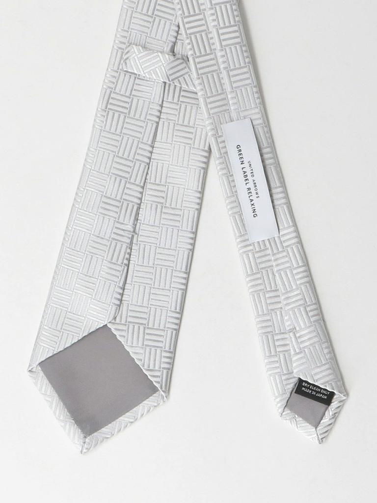 United Arrows Green Label Relaxing GLR Silk Formal 8.0cm Geometric Tie 31346994766 0700 SILVER(07) FREE