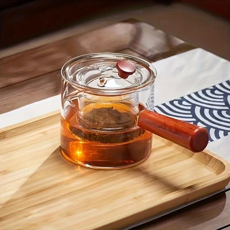 1/5pcs Glass Teapot Set 1pc Teapot And 4pcs Tea Cups Electric Ceramic Stove Tea Maker High Temperature Resistant Filter Teapot With Wooden Handle Kung