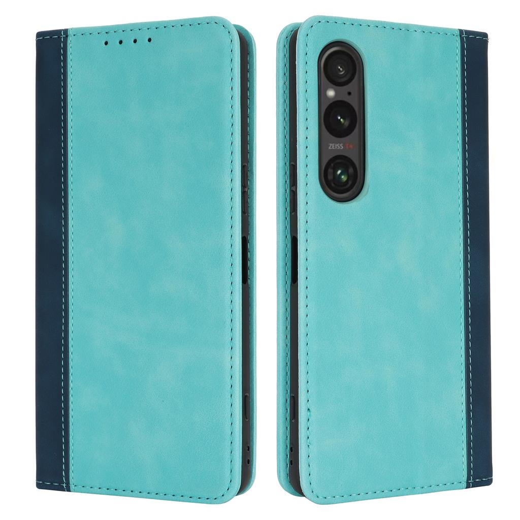 Etui na Sony Xperia 1 VI Tekstura cielęca 3 sloty na karty Skórzane etui na telefon z kolorowymi wstawkami