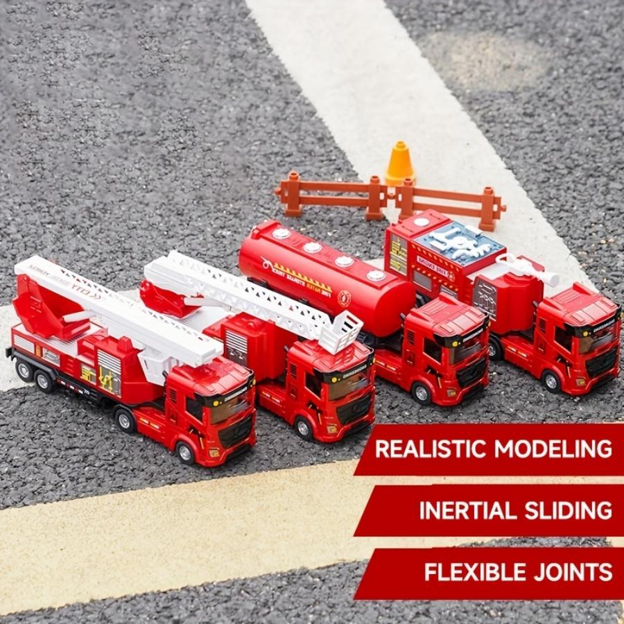 Siren Flashing Fire Truck Inertial Engineering Vehicle Simulation Ambulance 3C Certified Fire Theme Gift