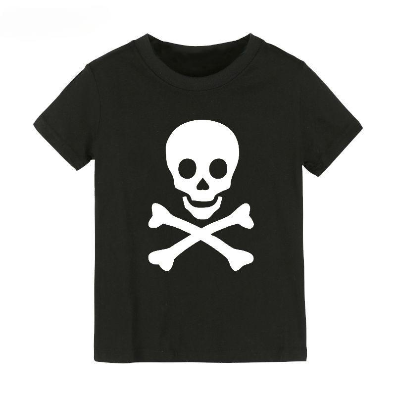 T-shirt per Bambini con Stampa Teschio, Unisex Bambini e Bambine, Grafica Divertente a Maniche Corte, Top Estivi Casual per Bambini