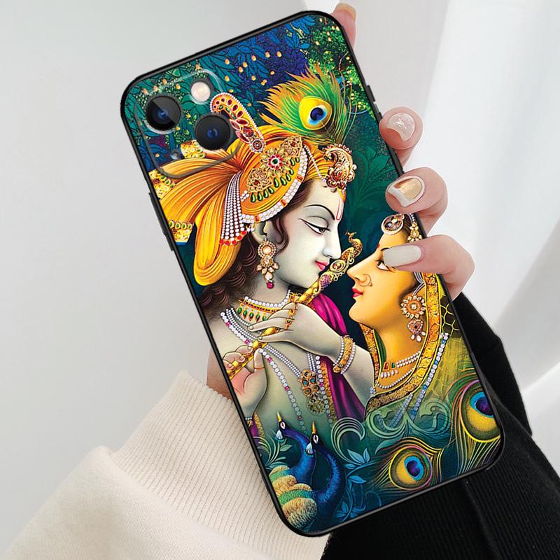 Indian God Lord Krishna Phone Case For iPhone 11 12 13 14 15 16 Pro XS Max Mini Cover For iPhone X XR Plus Back Case