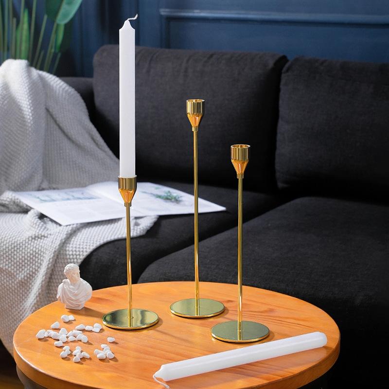 3Pcs/Set European Style Metal Candle Holders Candlestick Fashion Wedding Table Candle Stand Exquisite Candlestick Christmas Tabl