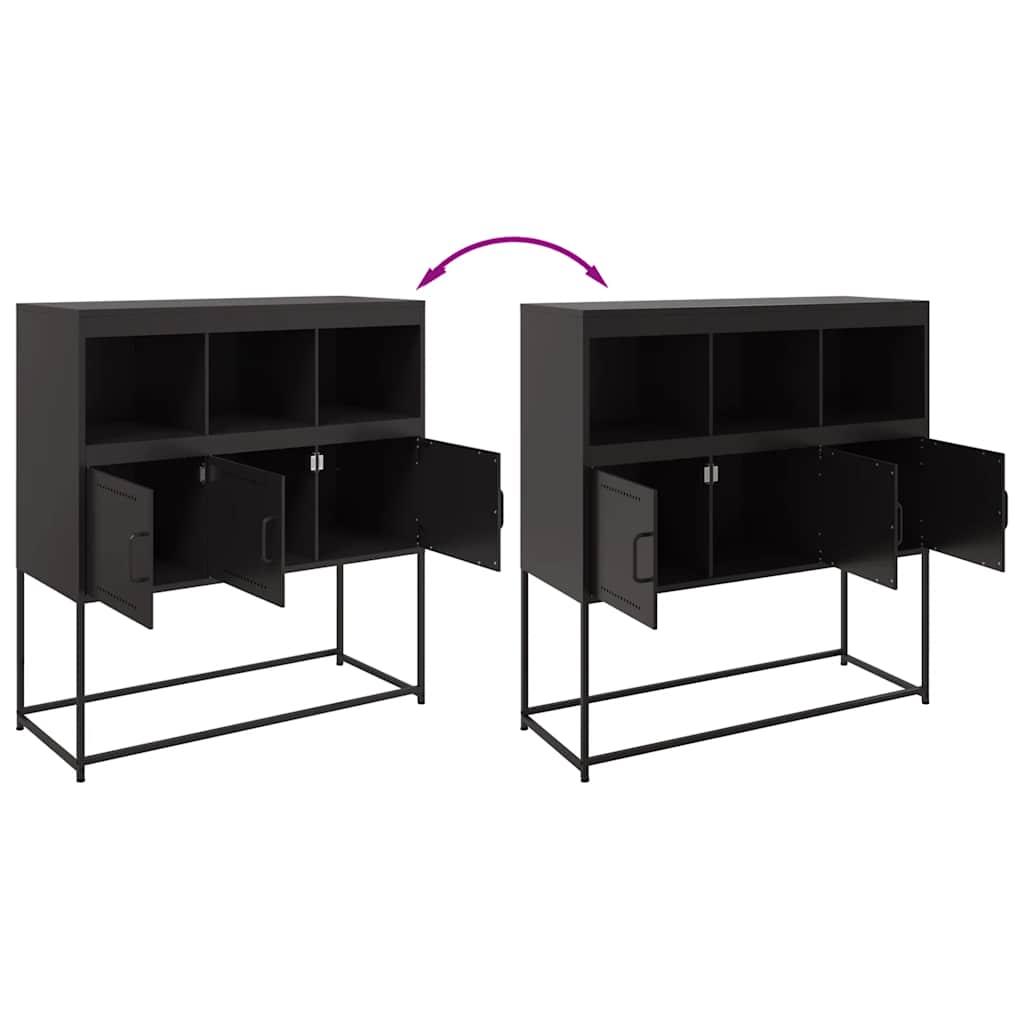 Sideboard Black 100.5 X 39 X 107 Cm Steel