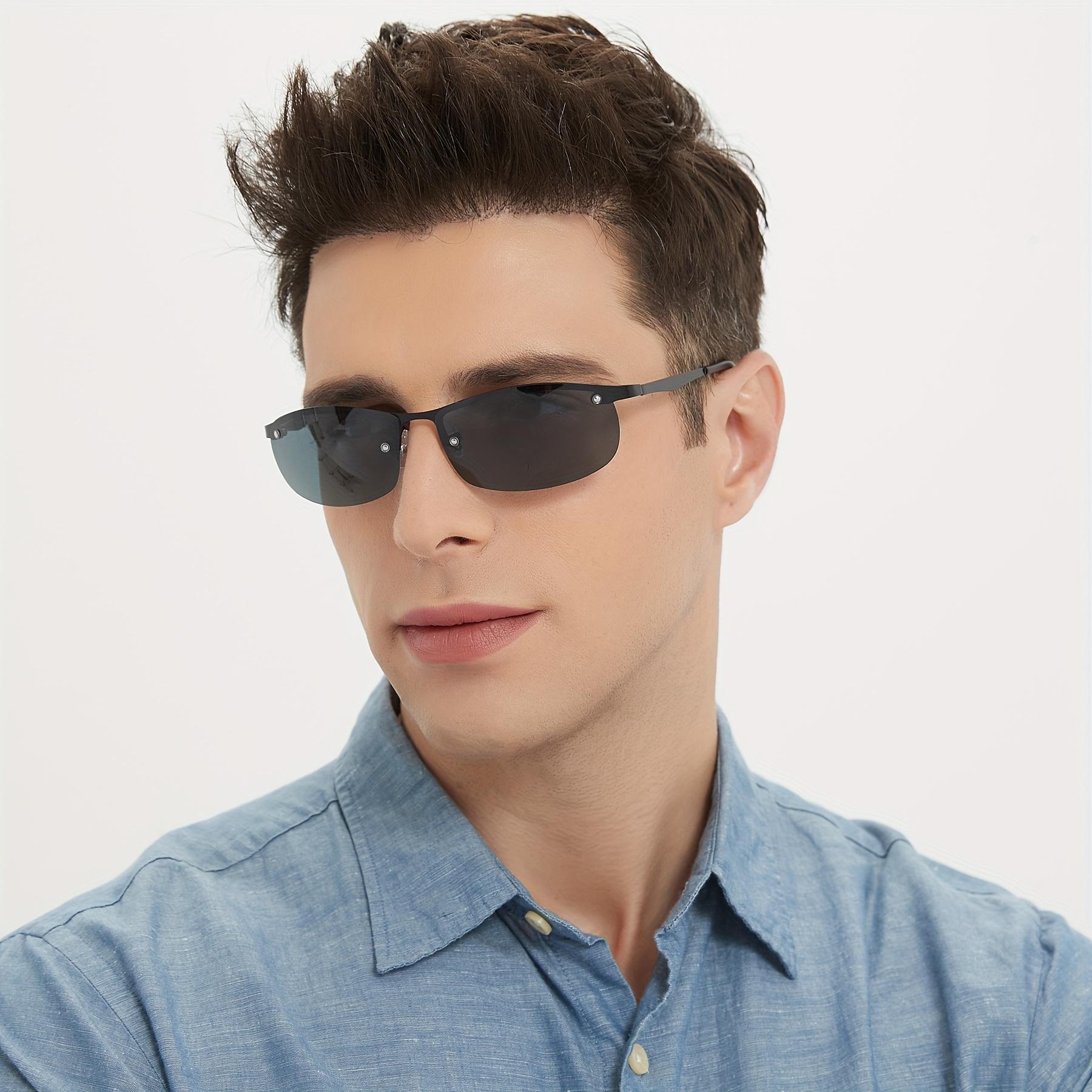 Attractive Glasses Men's Ultralight Sport Sunglasses Half Metal Frame For Running Fishing Cycling Driving Uv400 Eyewear Luxury Designer Sunglasses Cm