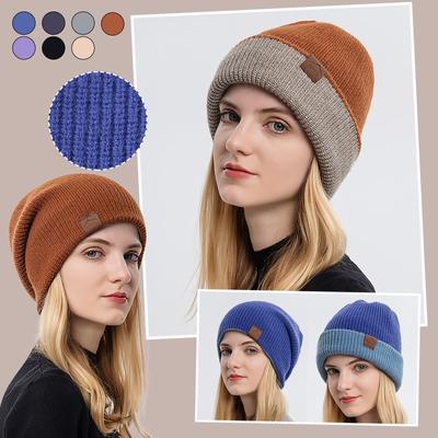 Color Warm Hat Doublesided Can Wear Winter Couple Hats