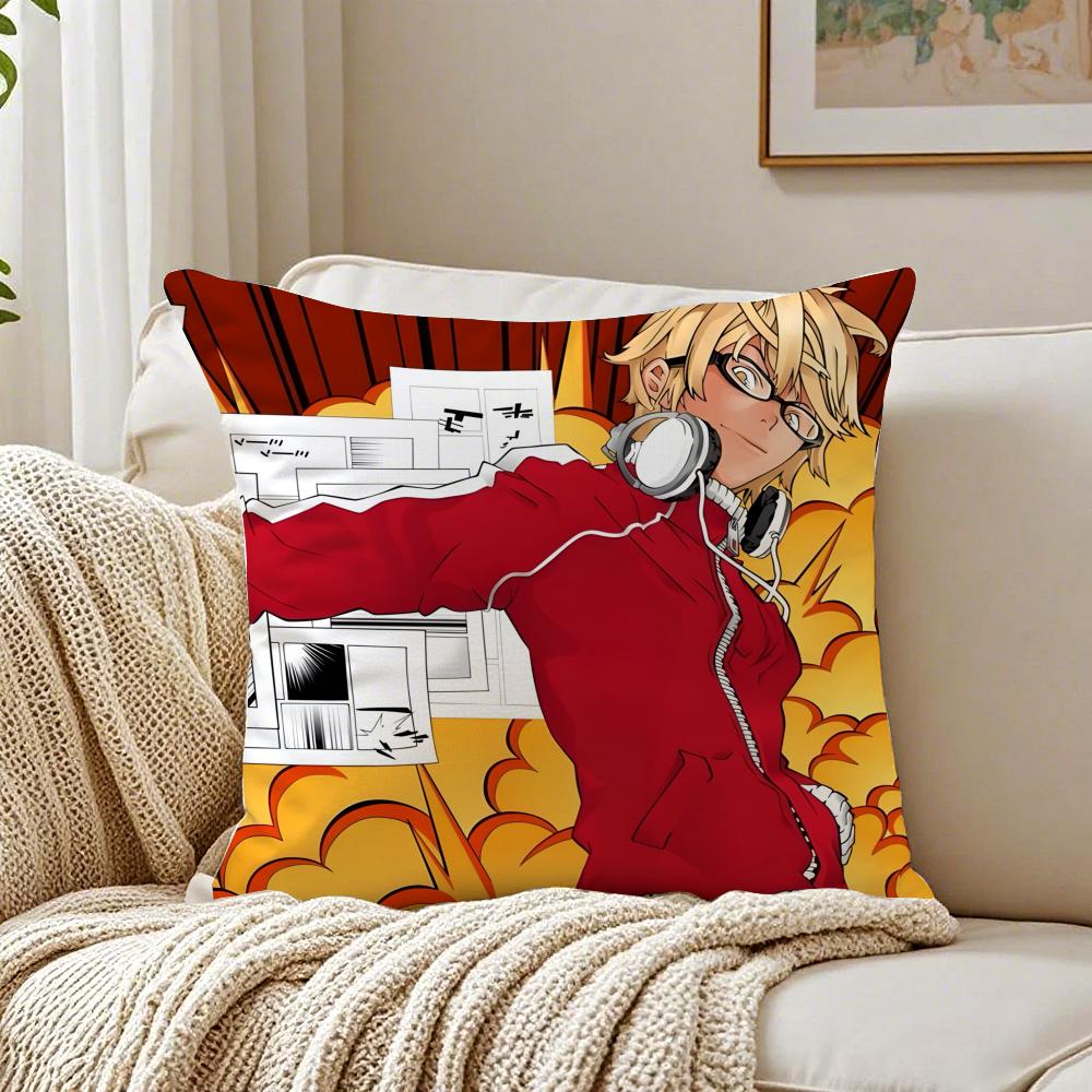 

Manga Anime BBakuman Cushion Cover Linen Pillowcase Soft for Sofa Bed Home Room Decor 30x30cm