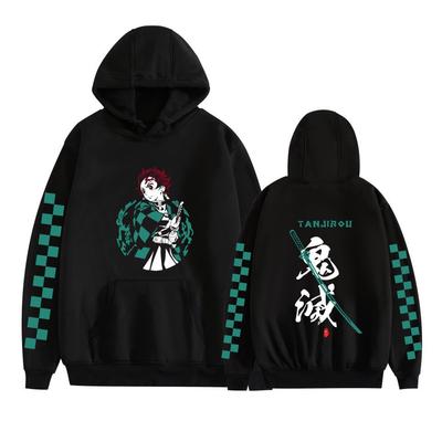 Demon Slayer japonia Anime bluza z kapturem w dużym rozmiarze Tanjiro Kamado mężczyźni kobiety bluzy Y2k Harajuku unisex luźny pulower ubrania topy