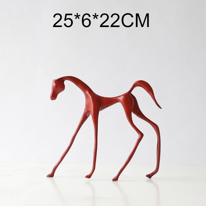 

Art Horse Ornaments Creative Minimalist Geometric Horse Figurines Living Room Abstract Room Decor Aluminum Alloy Sculptures Gift червоний