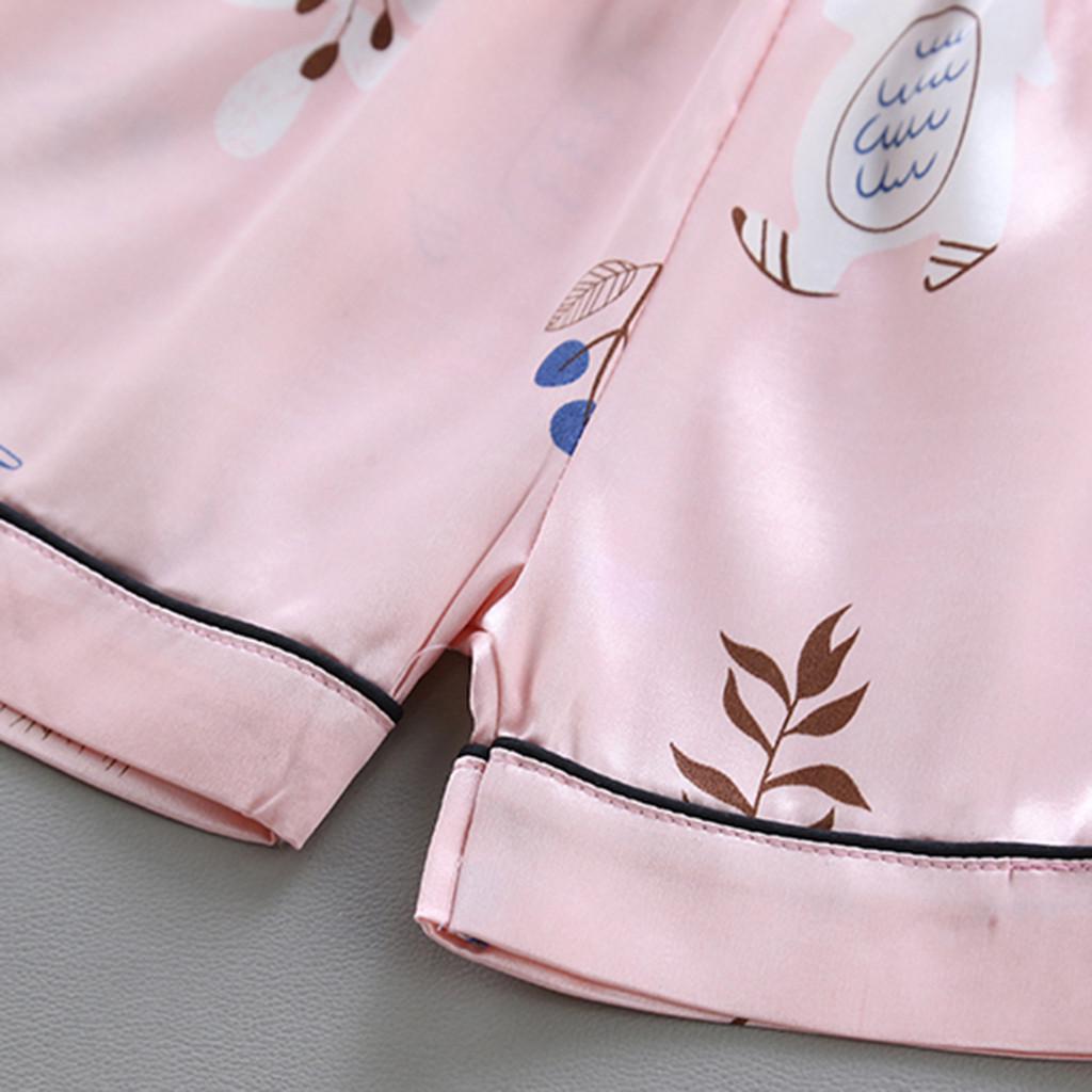 Toddler Kids Short Sleeve Pajama Set Button Down Top and Shorts Soft Lightweight Sleepwear for Boys and Girls Ages 6M To 4T