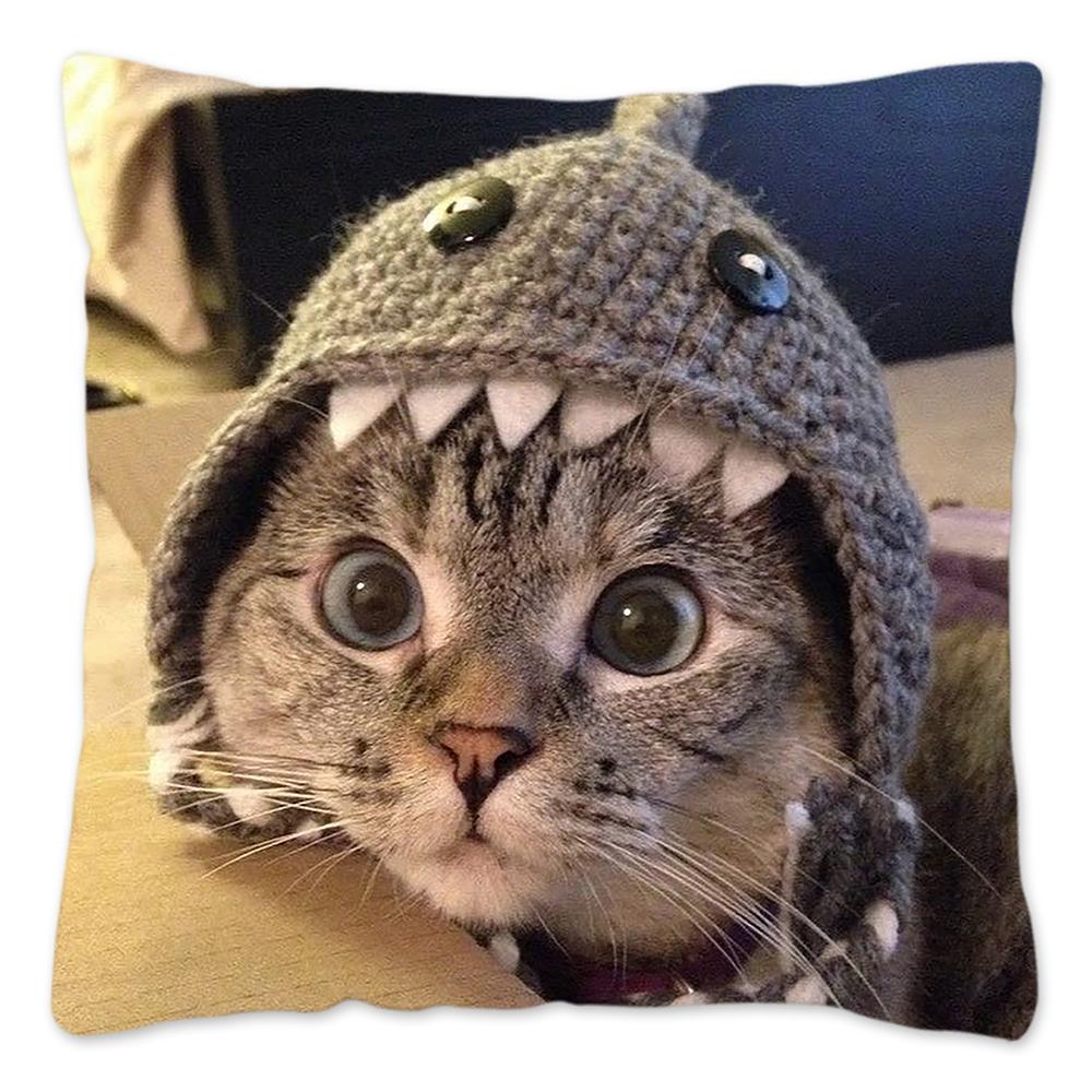 Veselé Vánoce Nora Kočka Povlak na polštář Tisková série Domov Čtvercový Kancelář Potah na polštář