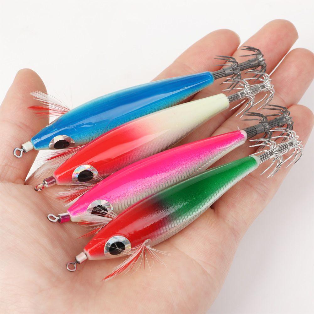 Sea Fishing Luminous Copper Sinker Octopus Bait Wood Shrimp Lures Fishing Tackle Squid Hook