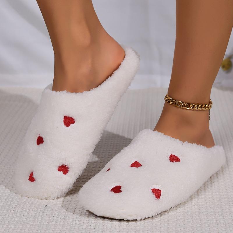Small Love Warm and Comfortable Winter Indoor Home Flat Bottom Bag Head Simple Soft Bottom Cotton Slippers