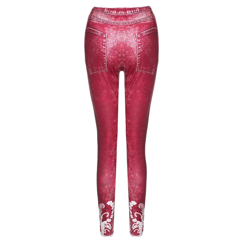 Women Printed Yoga Fitness Leggings Running Gym Stretch Sports Pants Trousers