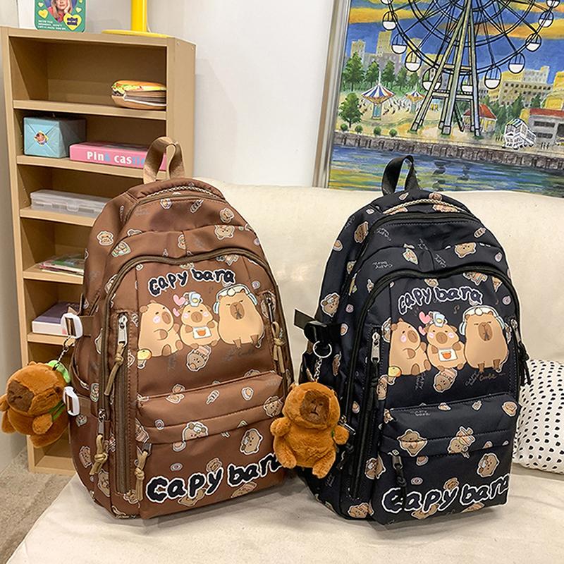 Cute Capybara Backpack Cartooon Large Capacity Backpack For Girls Boys Student Teenager Children's Primary Schoolbags