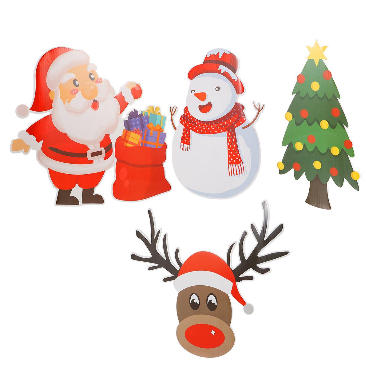 

4 Pcs Yard Signs Durable Christmas Yard Sign Plastic Holiday Decor Outdoor Garden Inserts Lawn Signs Festive Atmosphere other
