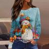 Womens's Fashion Casual Halloween Print V-neck Mid Length Pocket 3/4 Sleeve Top