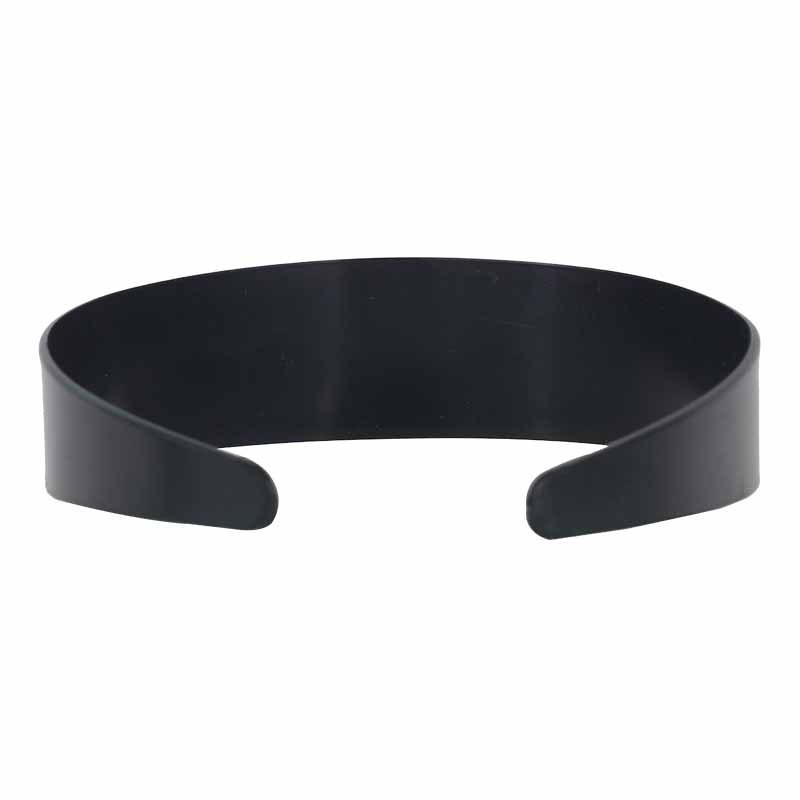Black Plastic-wrapped Hair Band Wide Flat Toothless Plastic Hair Accessory